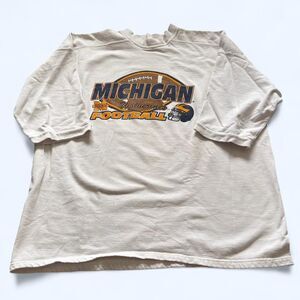 Vintage Michigan Men's White Thick Cotton Tee XL